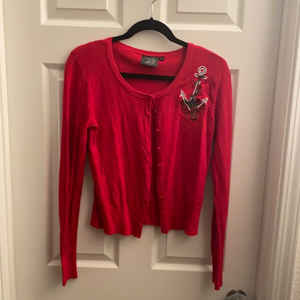 XL Living Dead Souls Embroidered Cardigan pinup